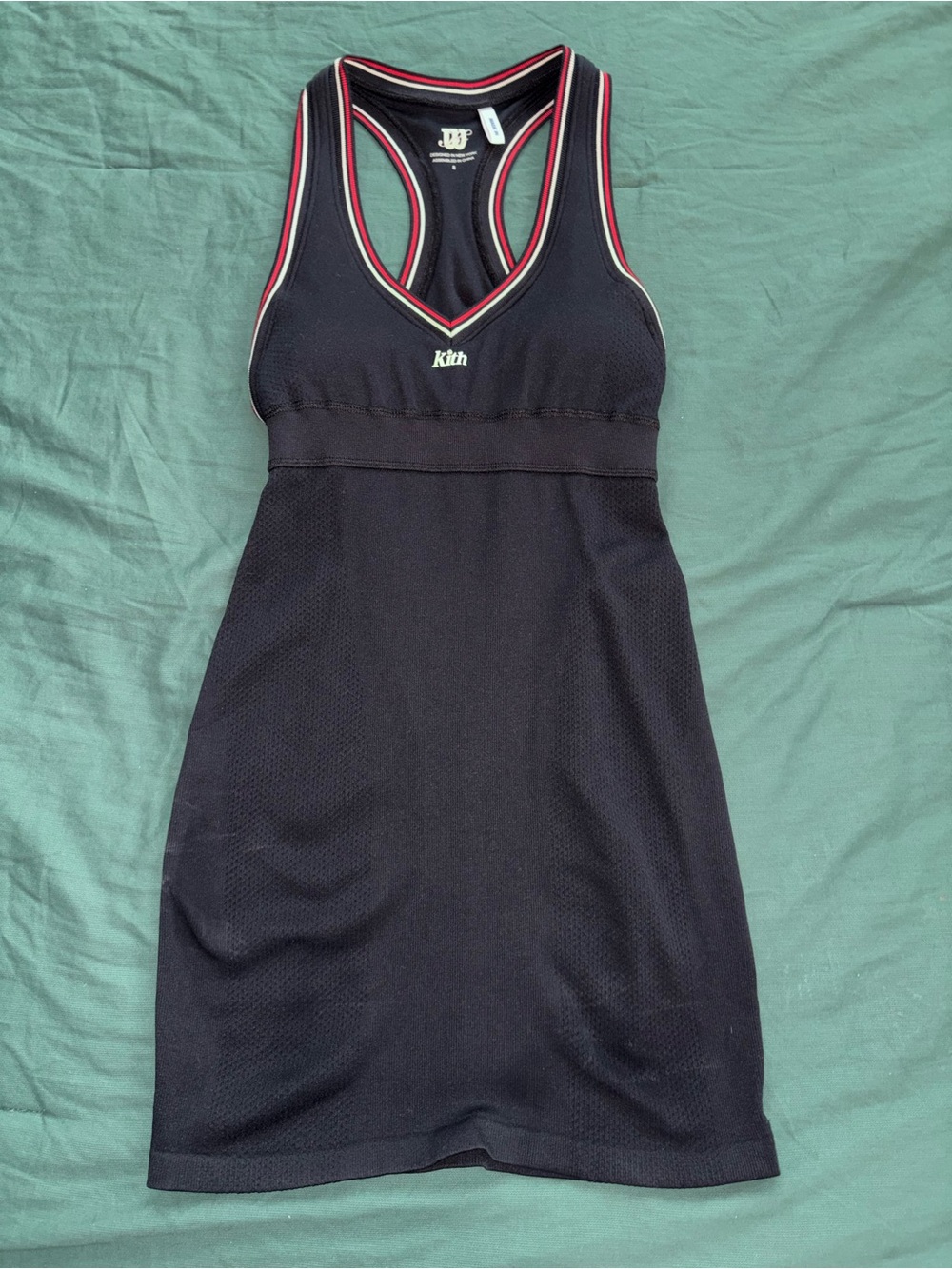 Kith Black Mini Tank Dress with Red and White Trim